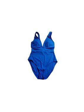 Tommy Bahama Womens Blue Ruched One-Piece Swimsuit Size 8  Supportive straps